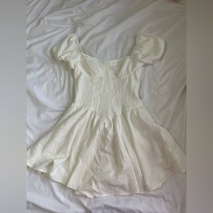 Shein White Corset Flowy Dress